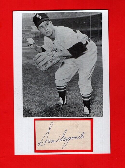 1958 SAM ESPOSITO-WHITE SOX VINTAGE 4X6 AUTOGRAPHED CUT W/BOOK Photo Poster painting-NICE!!