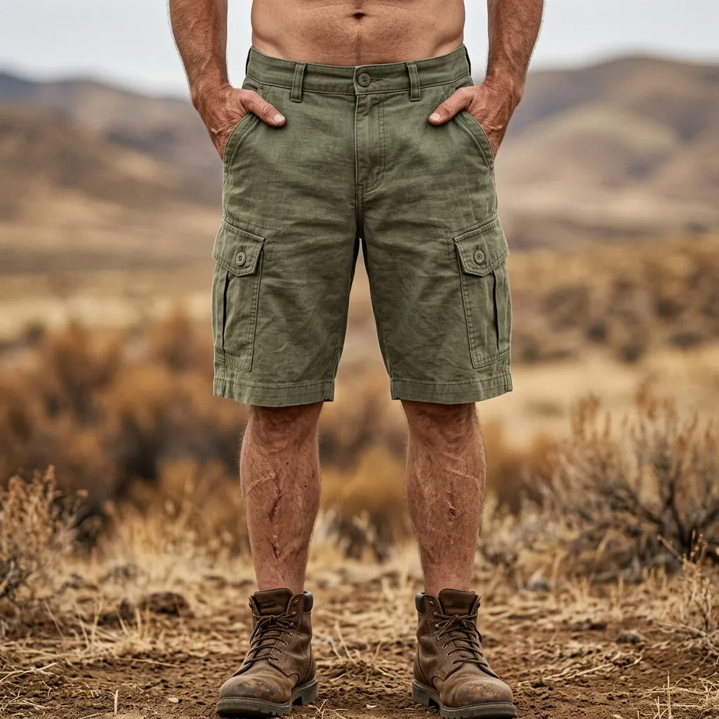 Men's Cotton Cargo Shorts Utility Style With Multiple Pockets And Durable Fabric-INSPIREUSE