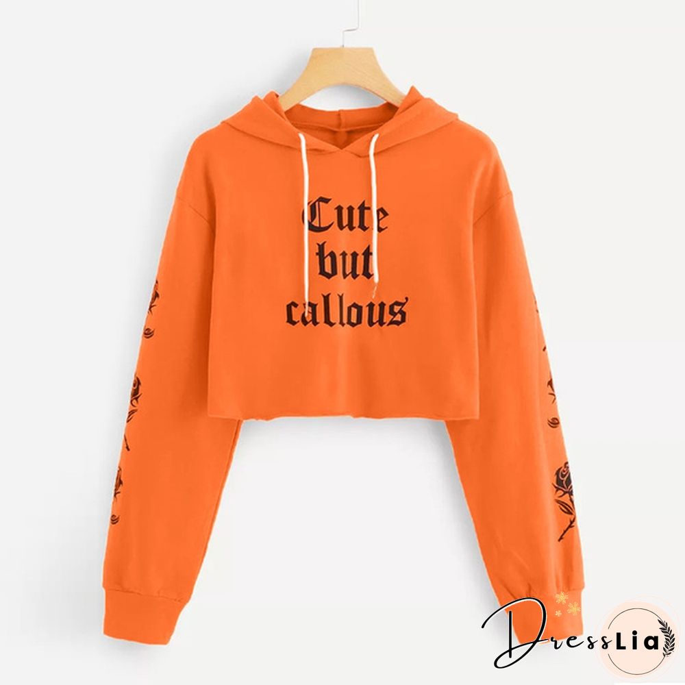 Fashion Women Autumn Long Sleeve Hoodie Sweatshirt Letters Hooded Pullover Tops Blouse (S-XL)