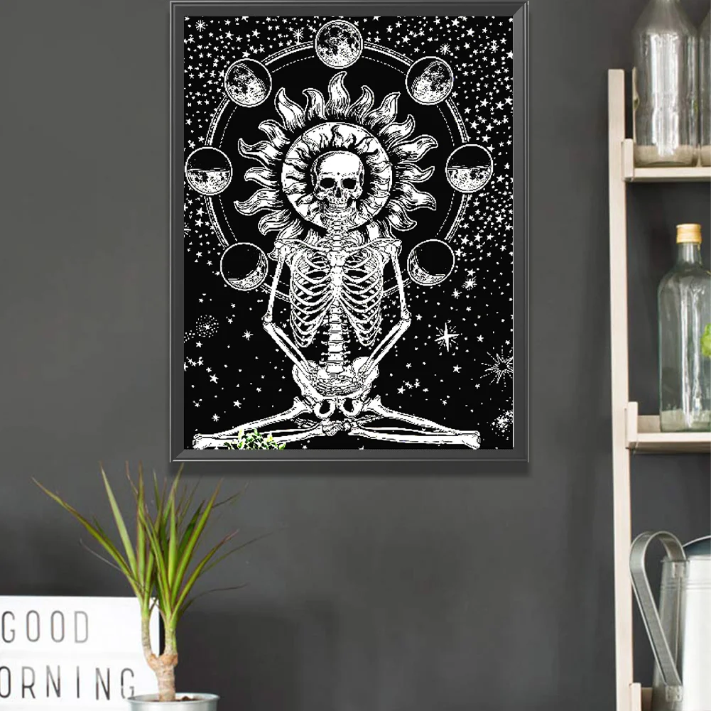 (DF4571) 5D DIY Full Drill Diamond Painting Skull Cross Stitch Home Decor (Skull04) 20X30cm