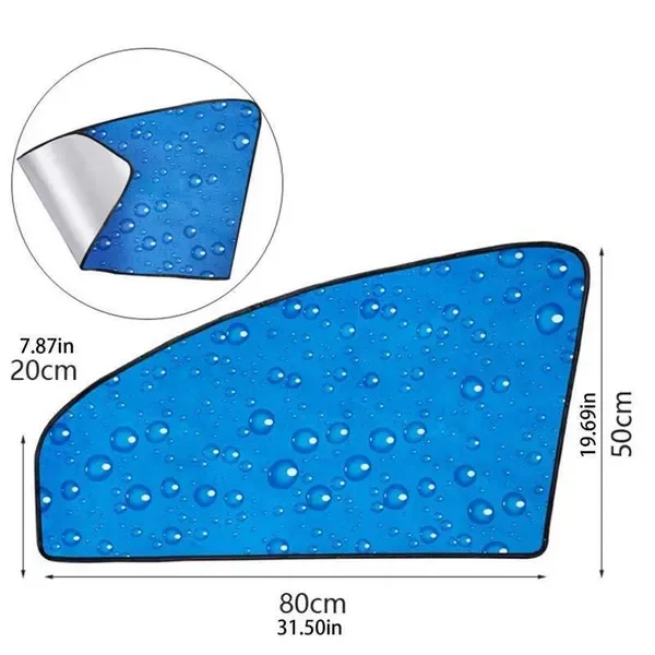 New Blue Water Drop Pattern Front and Rear Side Sun Visor Magnetic Uv Protection Umbrella Car Window Shade