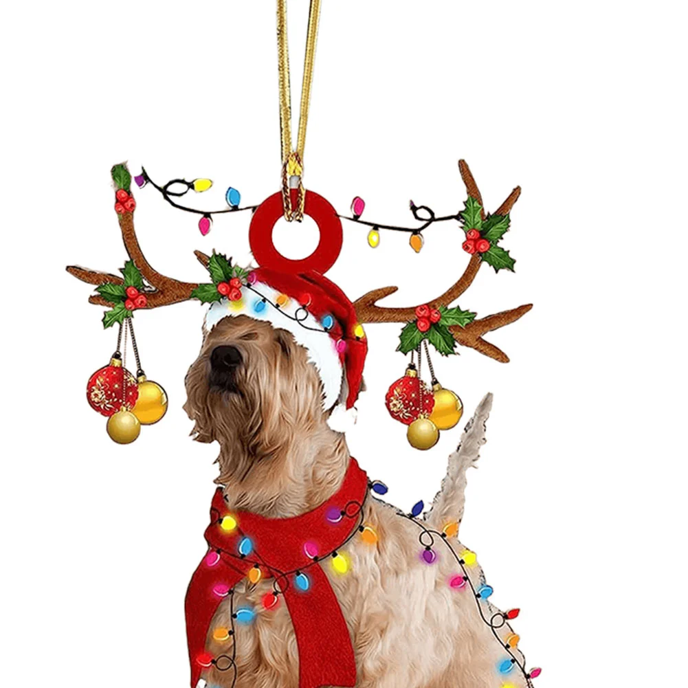 Xmas Tree Hanging Animal Pendants Cute Christmas Decorations for Cat/Dog Lover