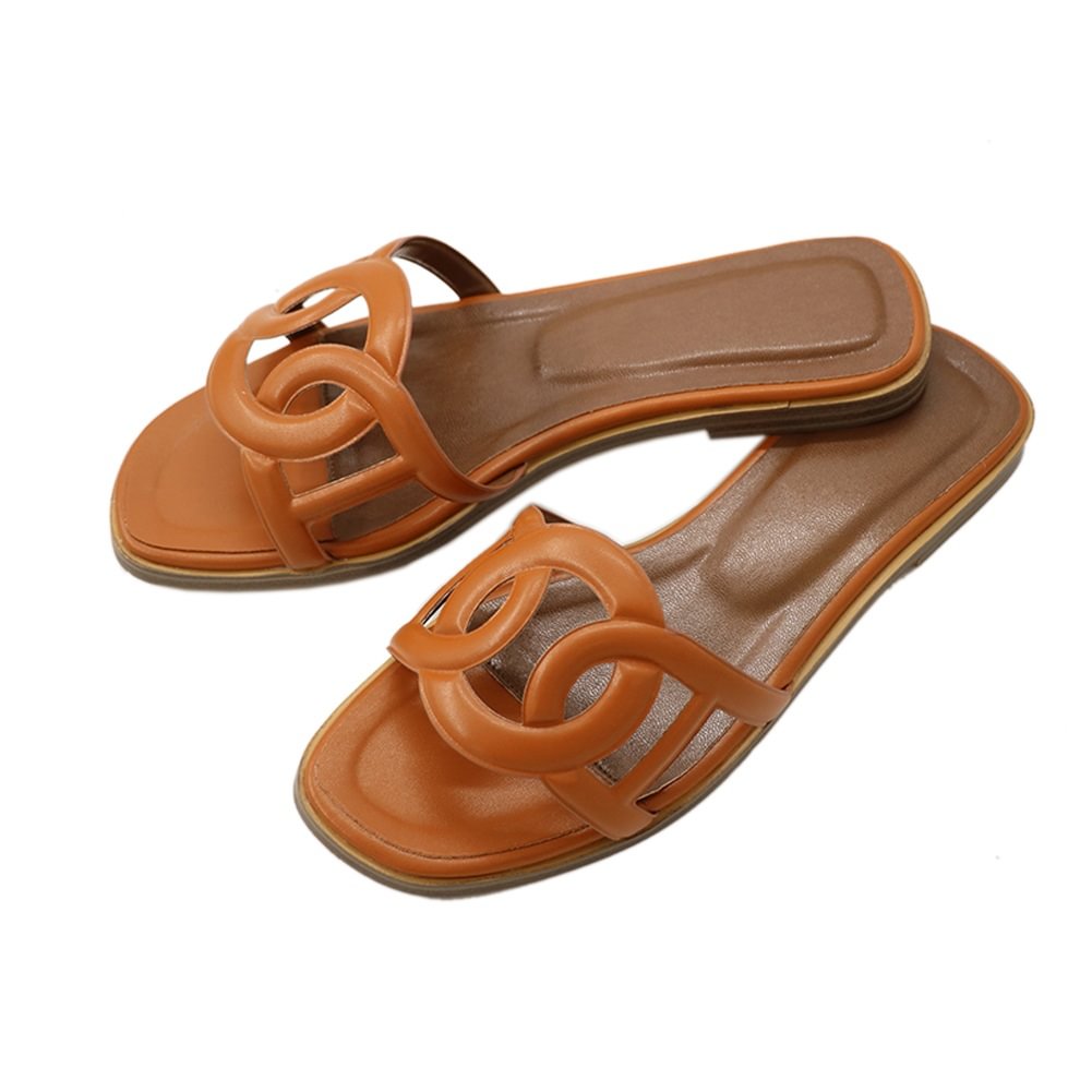 Circle Design Women's Summer Flats Slipers-vocosishoes