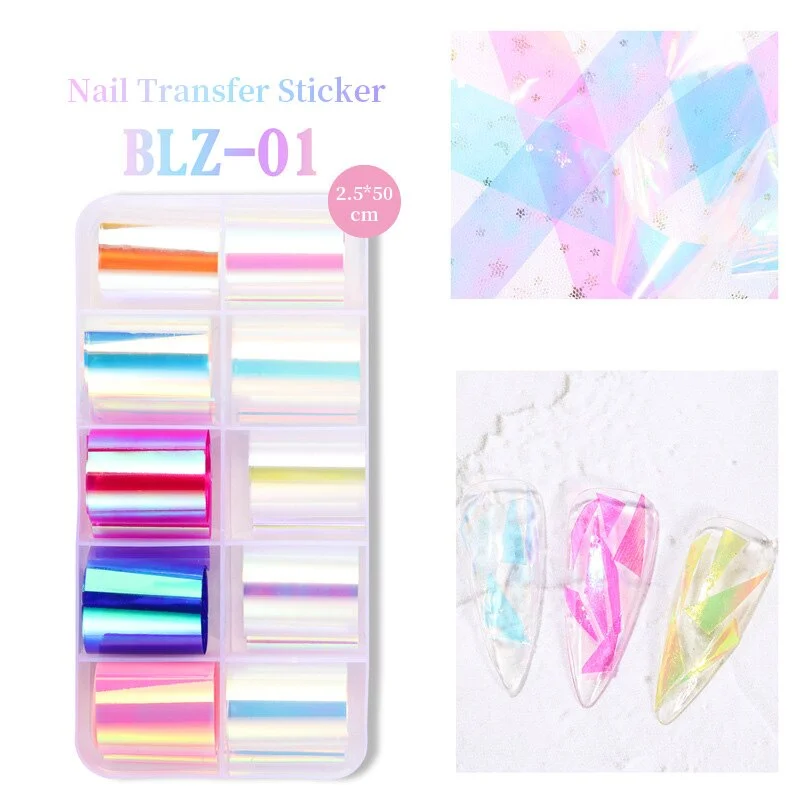 Nail Foils Flowers Nail Stickers Transfer Decals Sliders Christmas Halloween Print Nail Art Decorations DIY Tips Adhesive Wraps