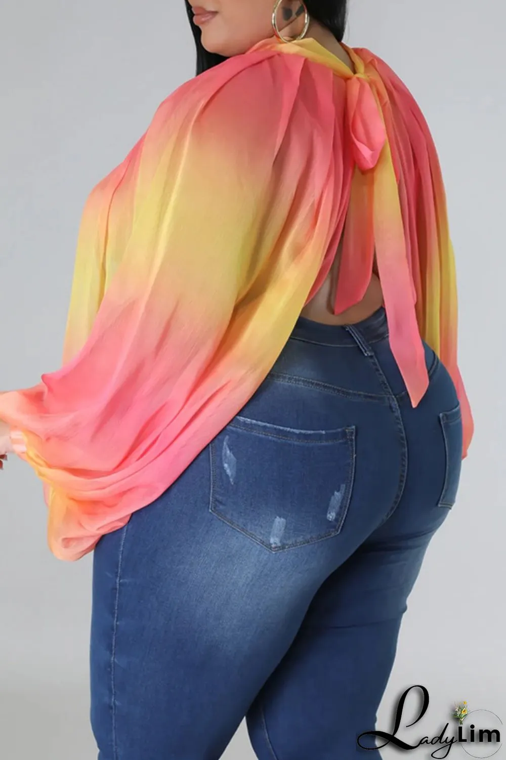 Pink Casual Print Patchwork Turtleneck Plus Size Tops