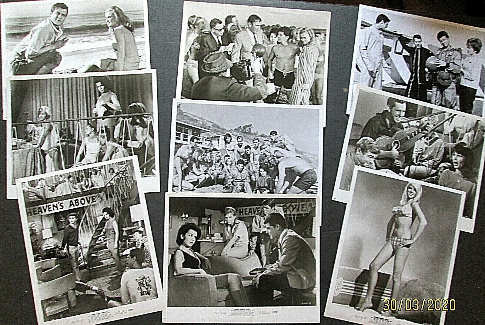 ANNETTE FUNICELLO,FRANKIE AVALON (BEACH BLANKET BINGO) 1965 MOVIE Photo Poster painting SET