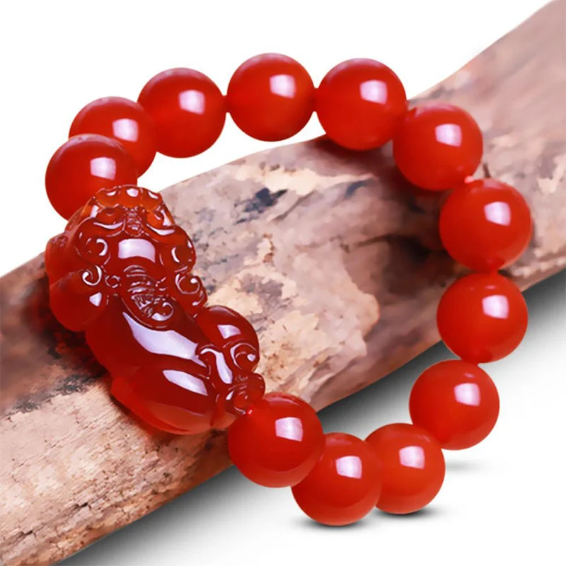 Red Agate Lucky Pixiu Wealth Luck Bracelet