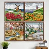 (4pcs) Seasons-14CT Stamped Cross Stitch 29*29cm(Bundle Sale)