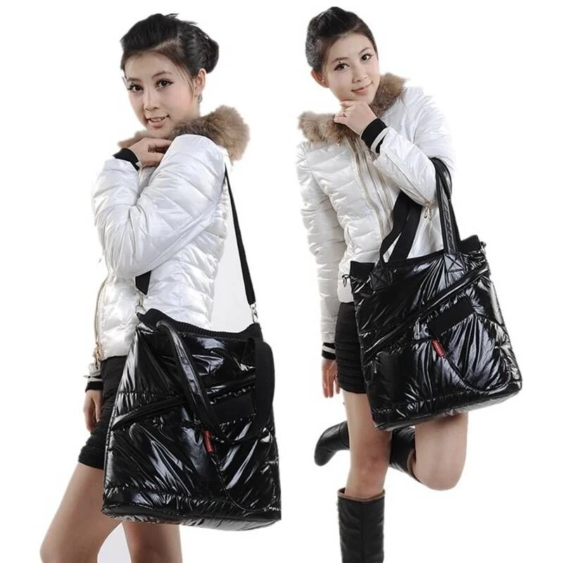 casual down cotton women shoulder bags designer space cotton handbags luxury nylon female crossbody bag creative large tote 2020