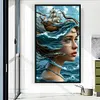 Silhouette Ocean Girl-11CT Stamped Cross Stitch 40*70cm/15.75*27.56in(Big Size) tapestrymarket