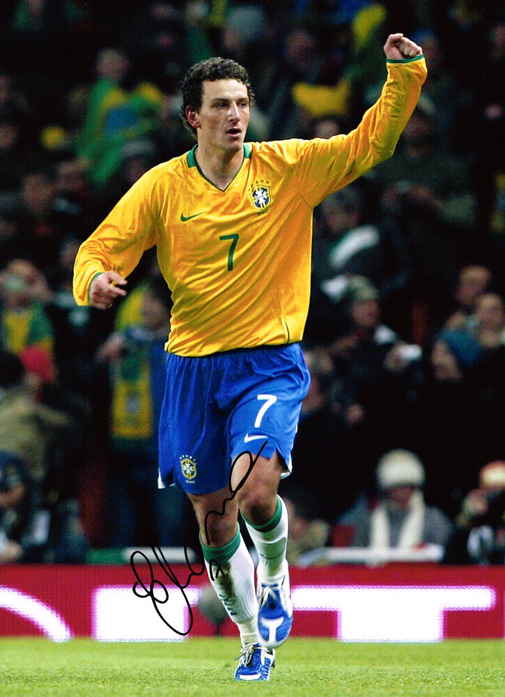 ELANO Blumer HAND SIGNED Autograph Brazil Football Player 16x12 Photo Poster painting AFTAL COA