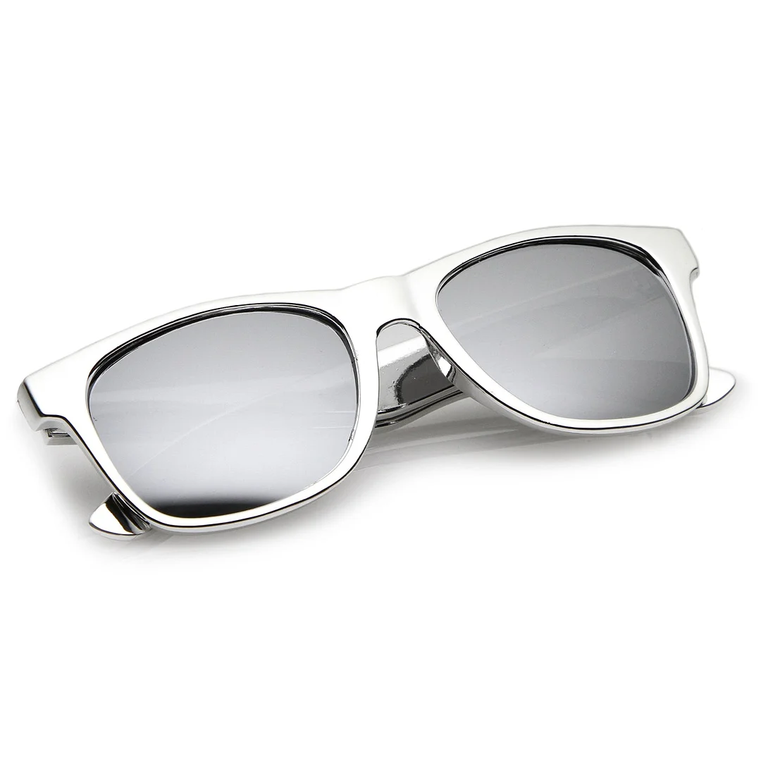 Retro Metallic Square Colored Mirror Lens Horn Rimmed glasses 55mm