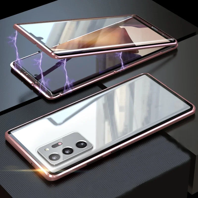 💖💖Upgraded Two Side Tempered Glass Magnetic Adsorption Phone Case for Samsung Galaxy Note10 Note 20 Series