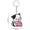 Bead Embroidery - Cat Beaded Counted Cross Stitch Keyring