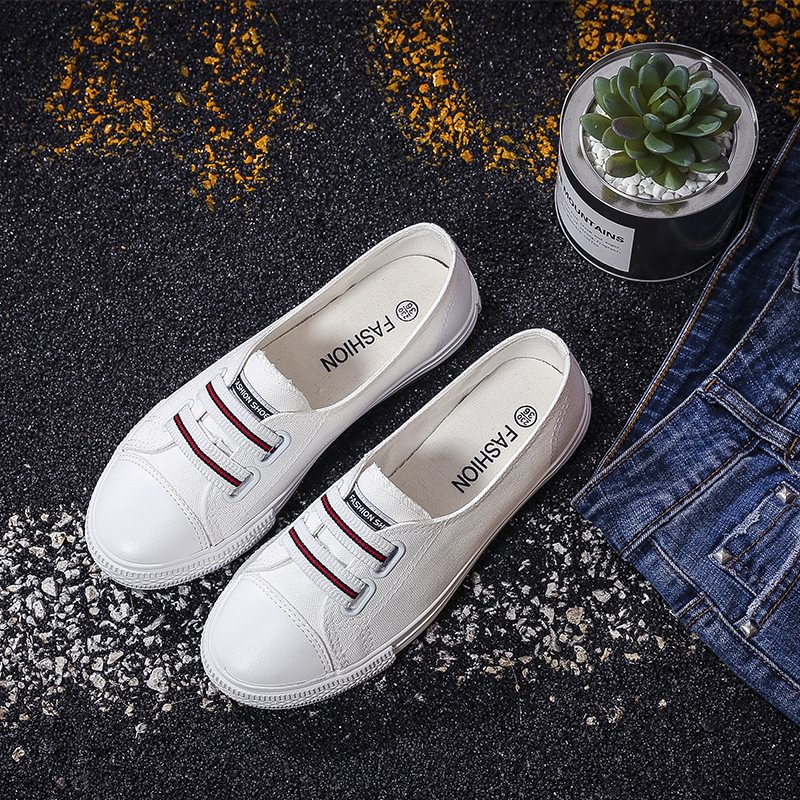 color block flat round toe casual sport sneakers