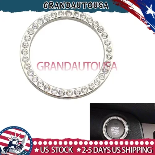 Dronehint For One-Key Car Engine Ignition Push Button Ring Cover Trim Silver Parts 2PCS (For: Audi Sport) Parts