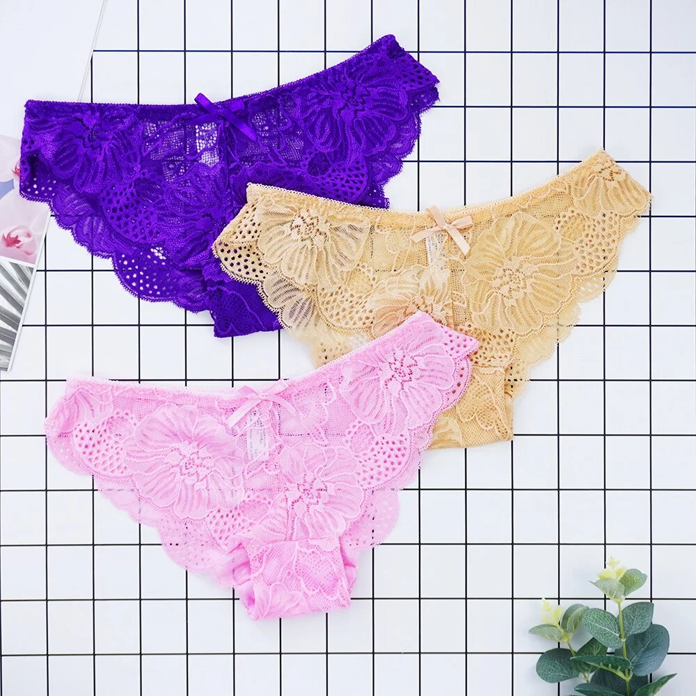 Billionm Panties Women Tangas Full Lace Sexy Underwear Transparent Thongs Hollow Out Underpants Wholesale Stringi Femme Pants