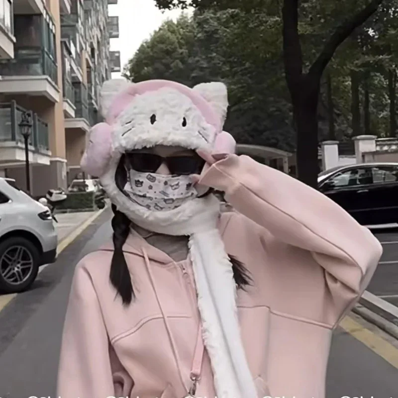 Kitty Plush Scarf and Hat SK233