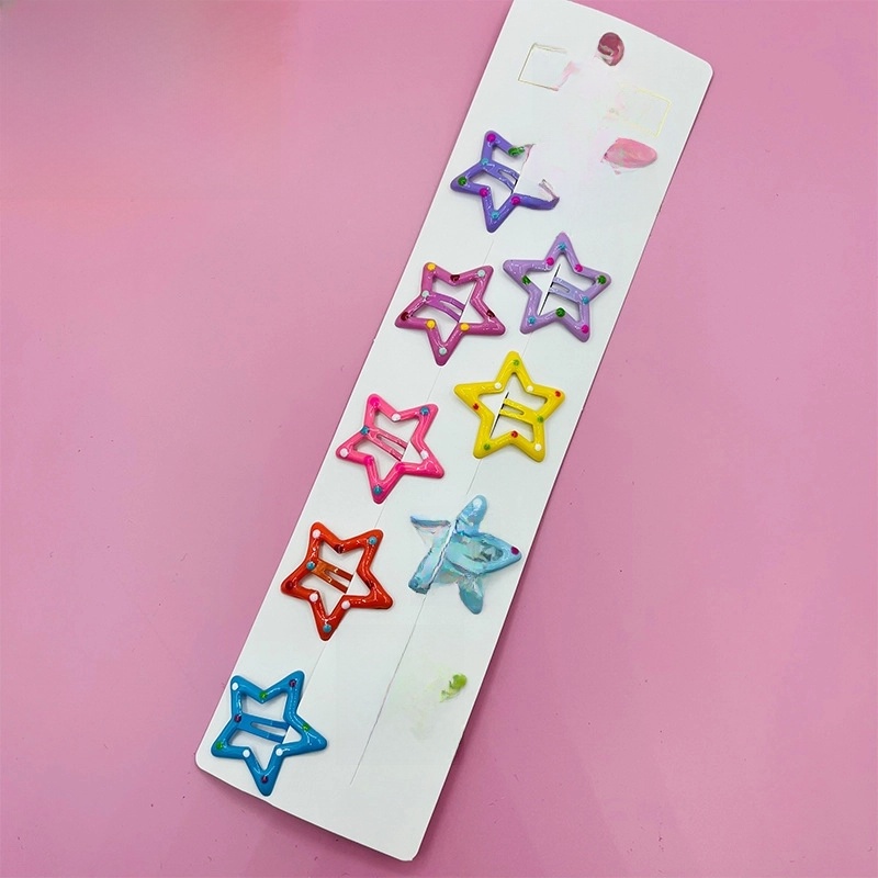 Sweet BB Clip Cream Color Broken Hair Headdress Oil Drop Cute Hair Clip Children’s Bangs Paint Edge Clip Candy Color