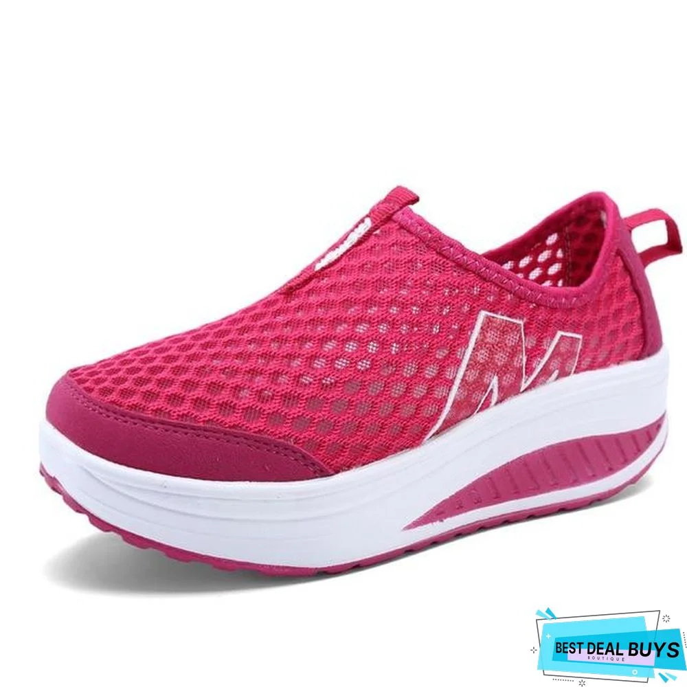 Women's Shoes Casual Breathable Sport Fashion Shoes Walking Flats Height Increasing Women Loafers