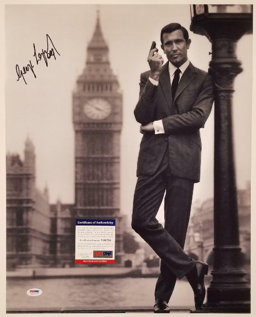 George Lazenby signed 007 James Bond 16x20 Photo Poster painting #2 Autograph (B) ~ PSA/DNA COA