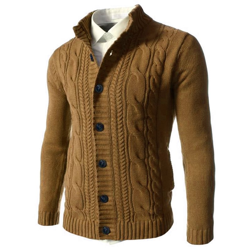 Men's Long Sleeve Single Breasted Cardigan
