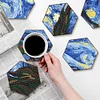 7pcs Cup Coasters Creative DIY Anti Slip Coasters Honeycomb Shape