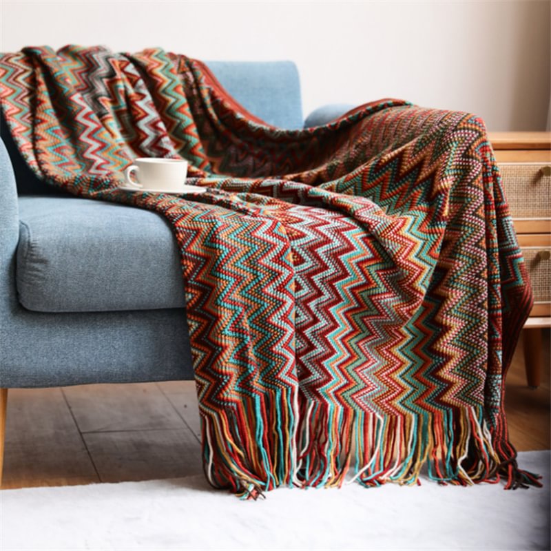 Bohemian Knitted Tassel Blanket Air Conditioning Shawl-Besturer
