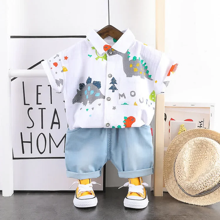 MOUNTAIN Baby Dino Shirt and Shorts Set