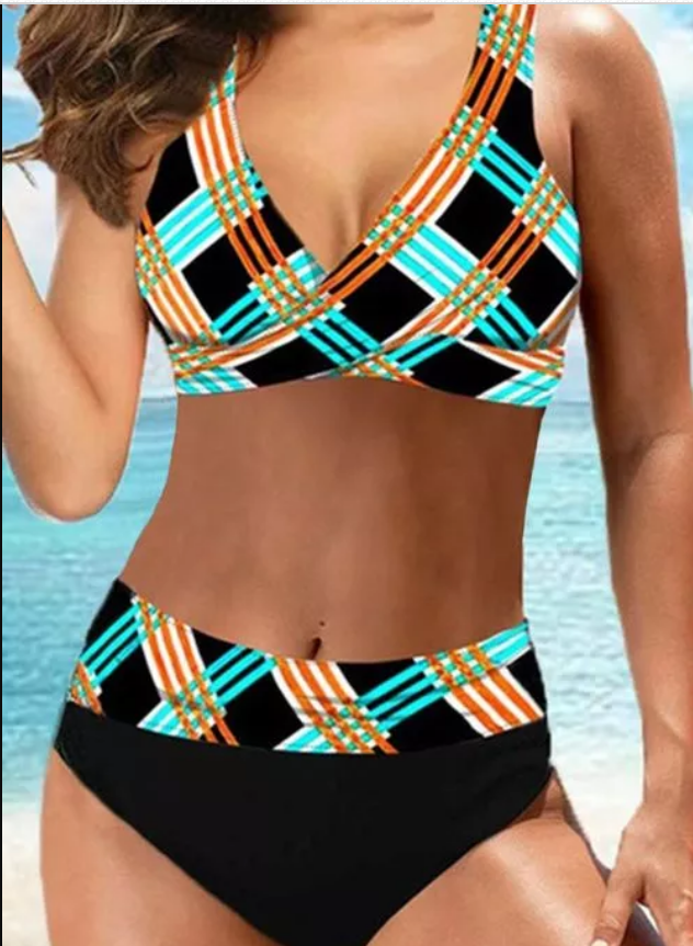 Polyester Stripe Bikinis Swimwear shopify LILYELF