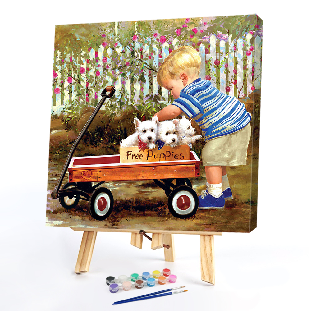 

40*40CM - Paint By Numbers - Boy Car, 501 Original