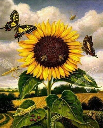 

Sunflower And Butterflies – Paint By Numbers - 40*50CM, 501 Original