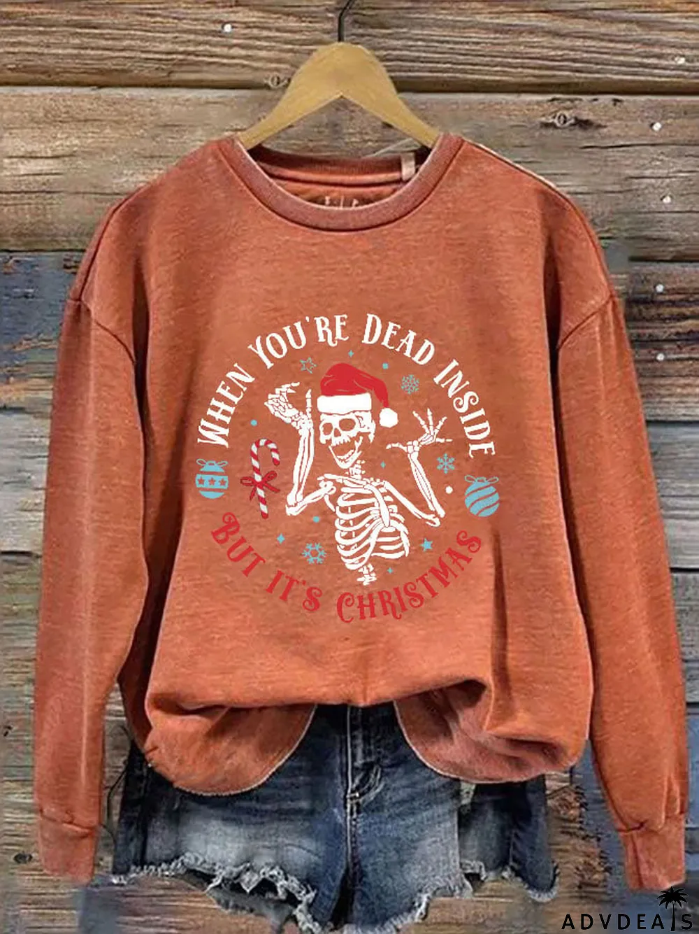 Women's When You're Dead Inside But It's Christmas Print Sweatshirt