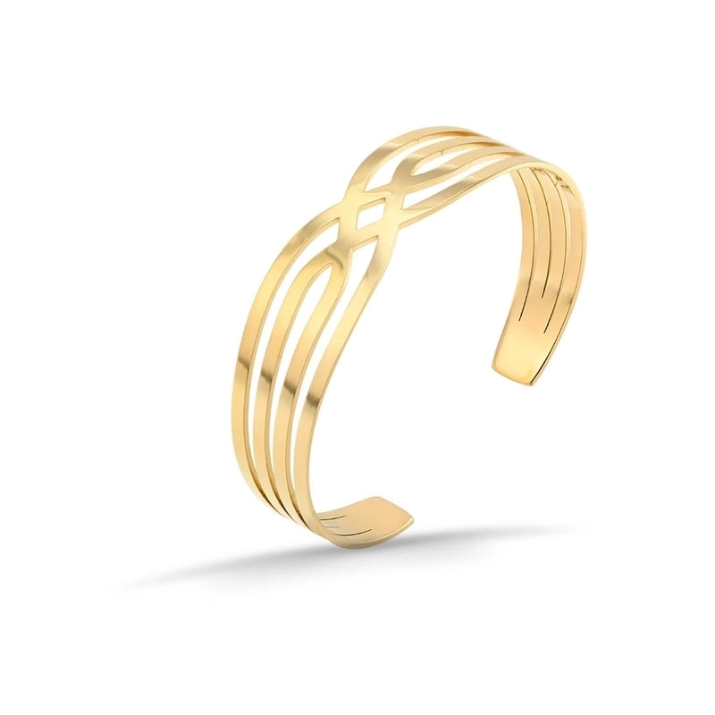 Fashion C Shape Rhombus 304 Stainless Steel Bangle In Bulk