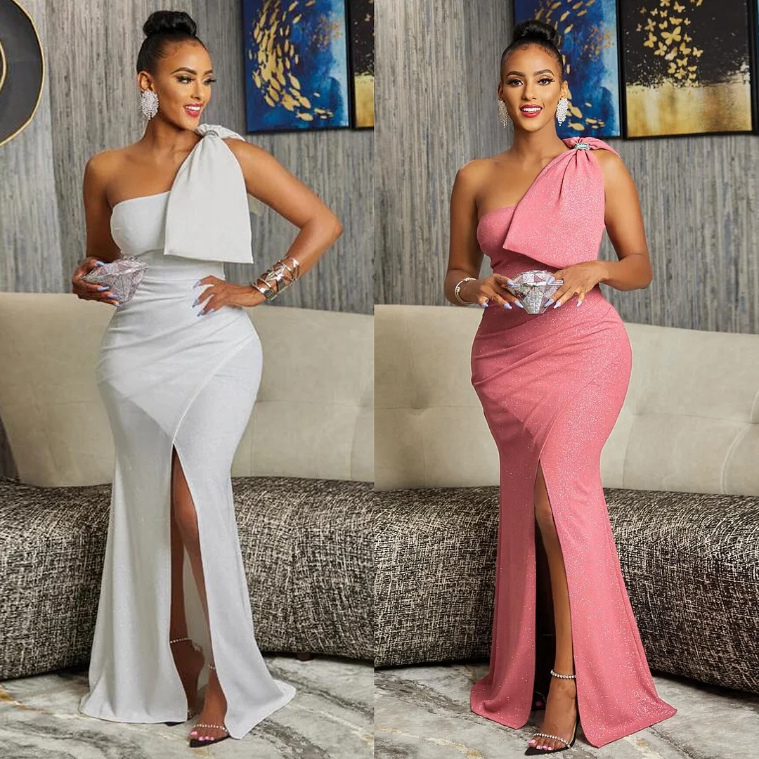 Solid Color Hot Diamond Mopping Bow Dress | IFYHOME