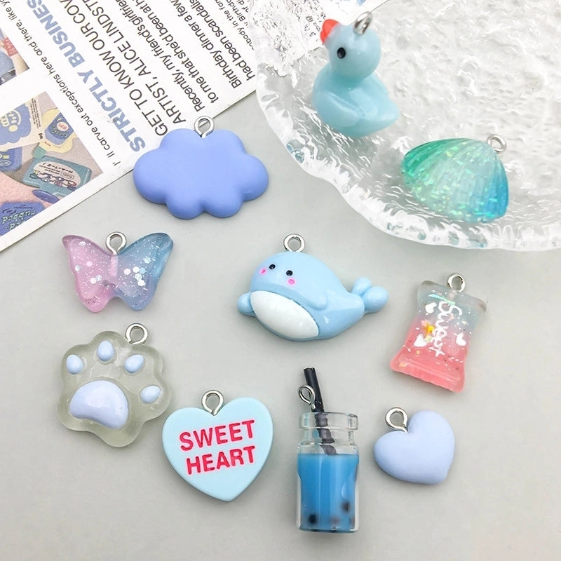 10 Models Per Model 1, 10/Pack Alloy Letter Heart Shape Shell Pendant