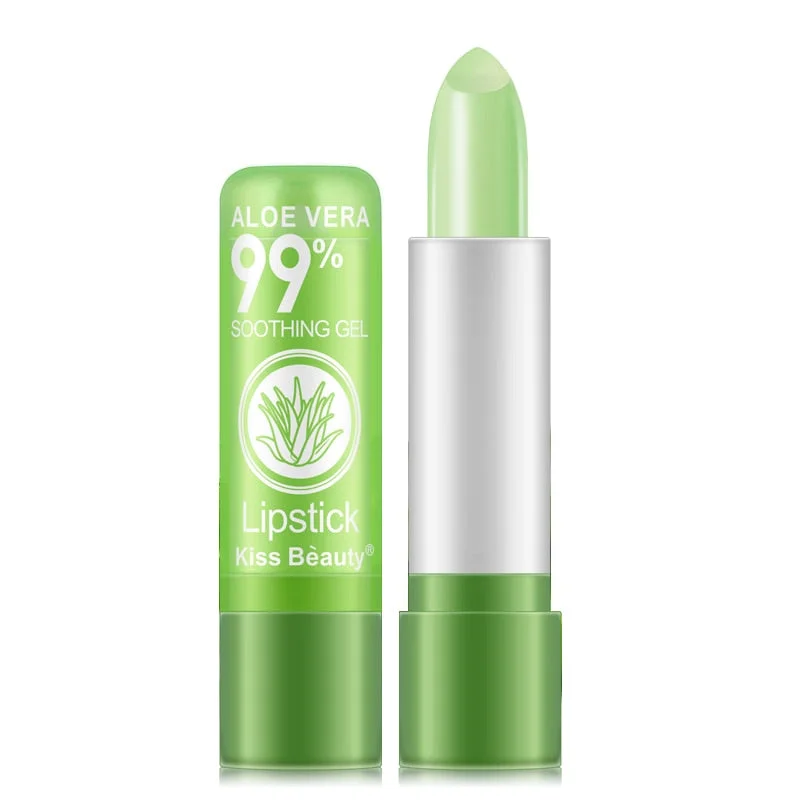 1PC Moisture Lip Balm Long-Lasting Natural Aloe Vera Lipstick Color Mood Changing Long Lasting Moisturizing Lipstick Anti Aging