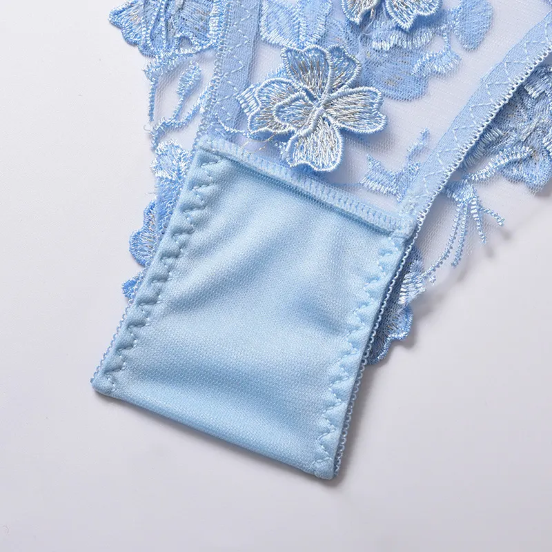 Billionm Sexy Lace Lingerie Set Floral See Through Bra Panty Nightwear Transparent Pink Underwear Women Embroidery Sheer Under Wear Sex