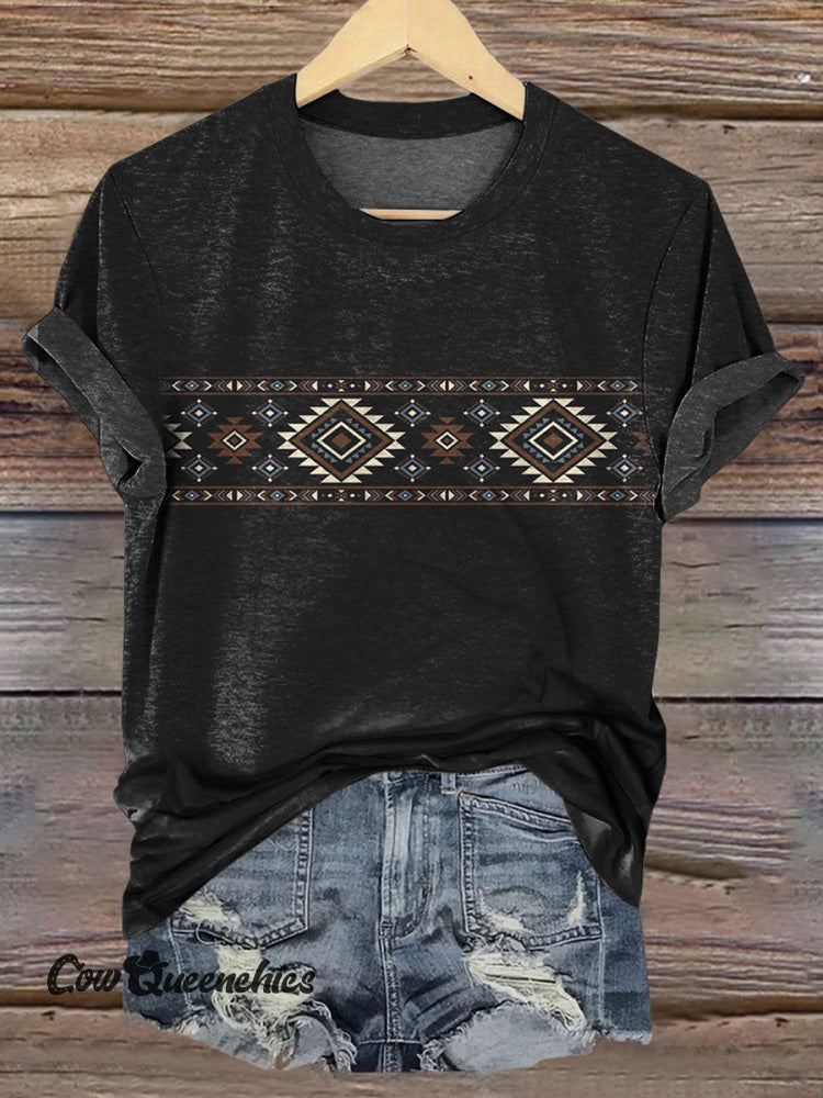 Aztec Print Casual T-shirt Multicolor / S