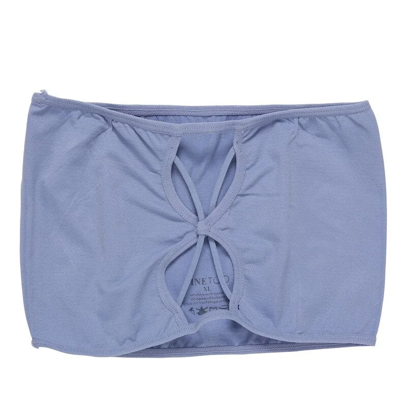 FINETOO Sexy Strapless Women's Underwear Set Seamless Woman Crop Top Suit Front Closure Tank Top + Lace Panty Push Up Lingerie