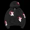 Unisex High Street Hip Hop Y2K Embroidered Print Zipper Hoodie Pants by Inlyline