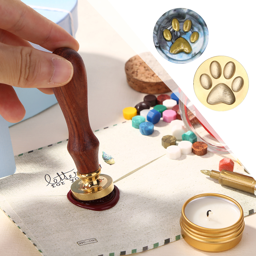 25mm 3D Cat footprints Pattern Sealing Wax Stamp - Wax Seal Stamp от Peggybuy WW