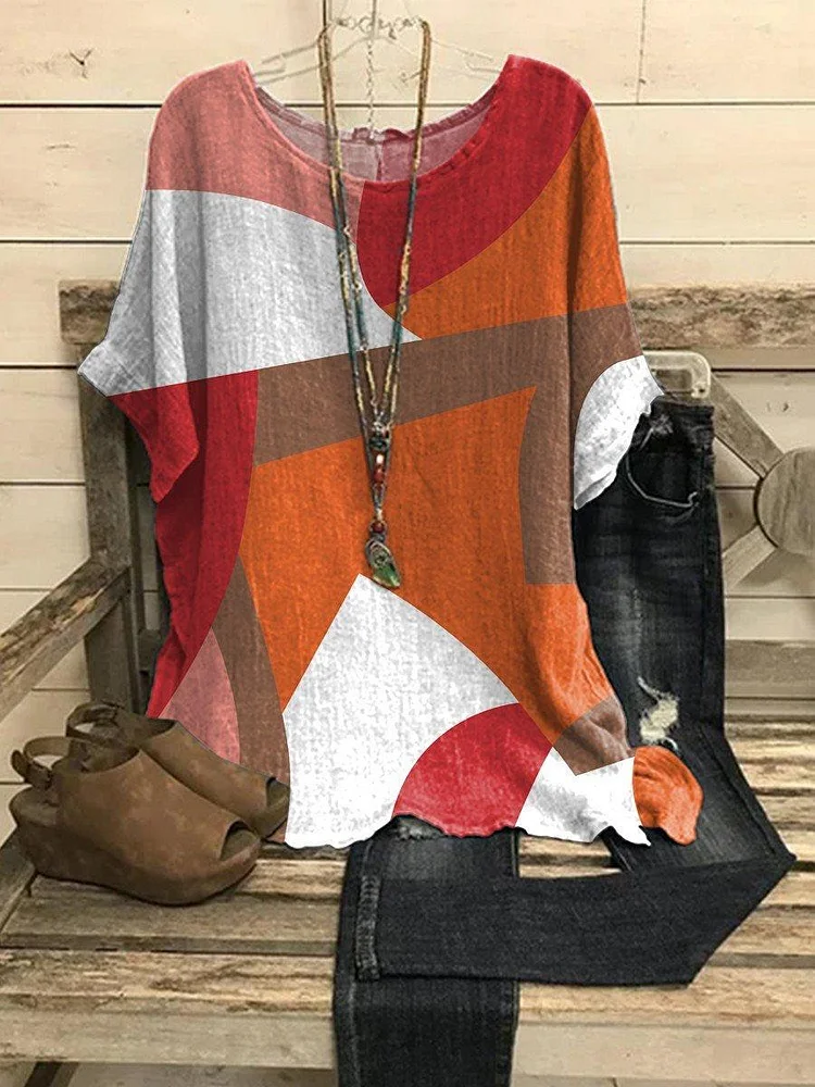 Women's Geometric Printed Casual Top