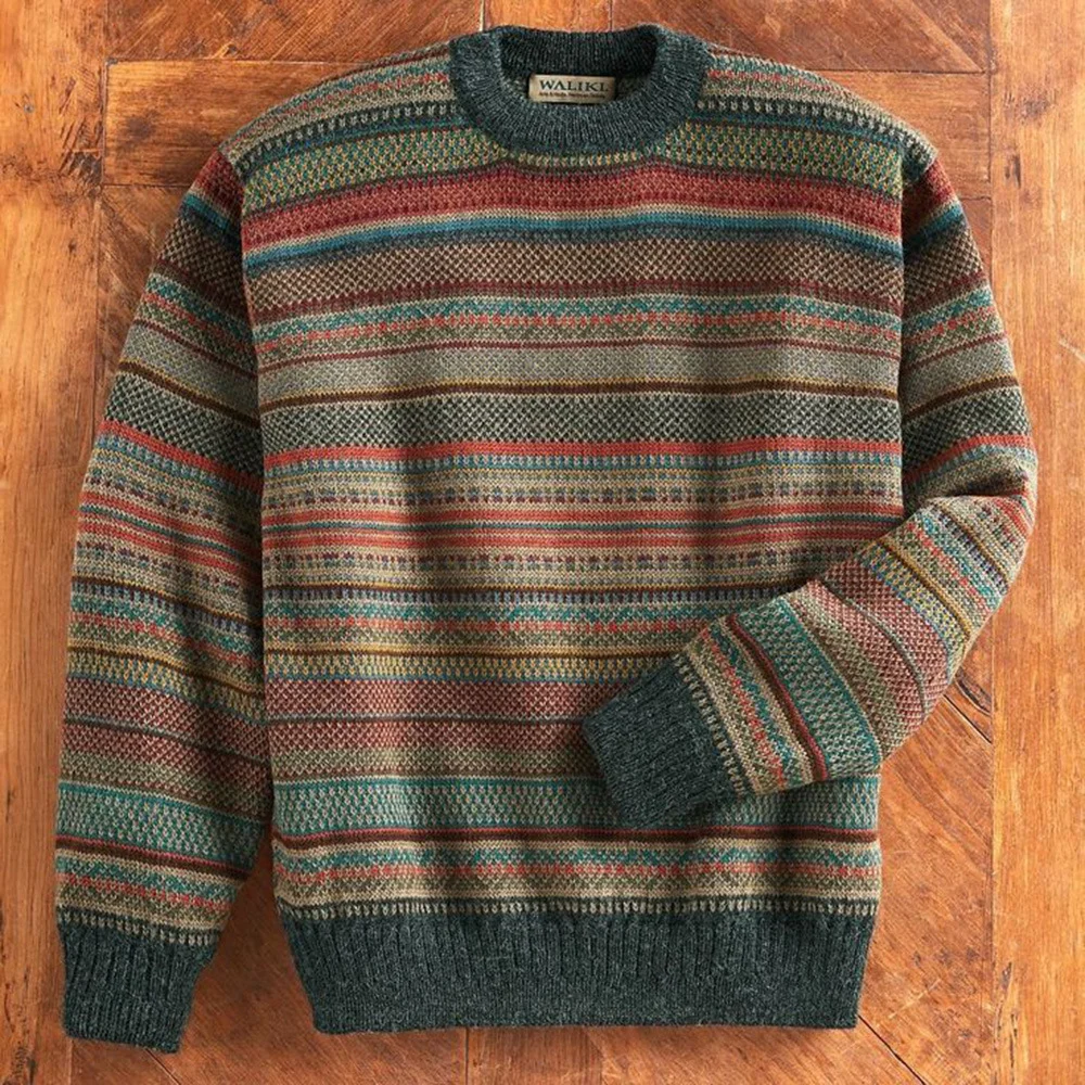 Men's Vintage crew neck wool sweater
