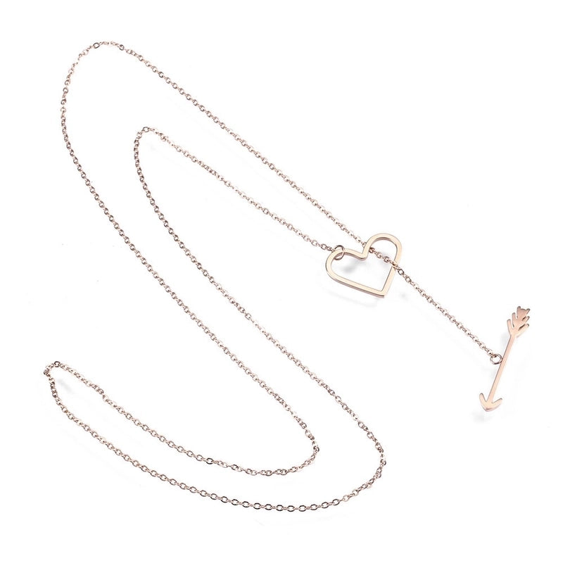 304 Stainless Steel 18K Gold Plated IG Style Classic Style Commute Plating Animal Heart Shape Feather Pendant Necklace