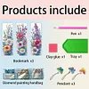 3Pcs DIY Flowers Special Shape Diamond Painting Bookmark