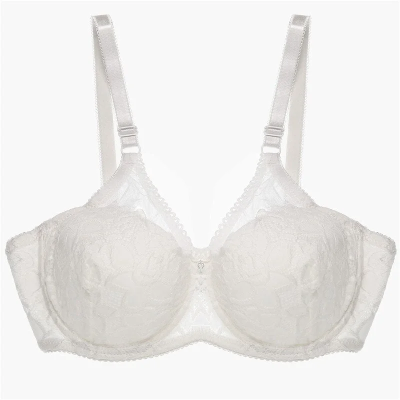 FINETOO Summer Ultrathin Lace Bra Sexy Bras For Women Plus Size Bra Female Lingerie C D Cup Large Size Brassiere Lady Underwear