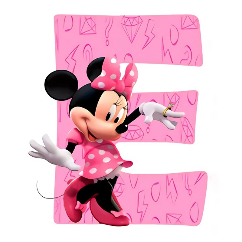 Full Round Diamond Painting 30*30cm - Mickey Mouse Letter E