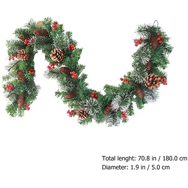 LED Pine Cones Christmas Garland Winter Garland