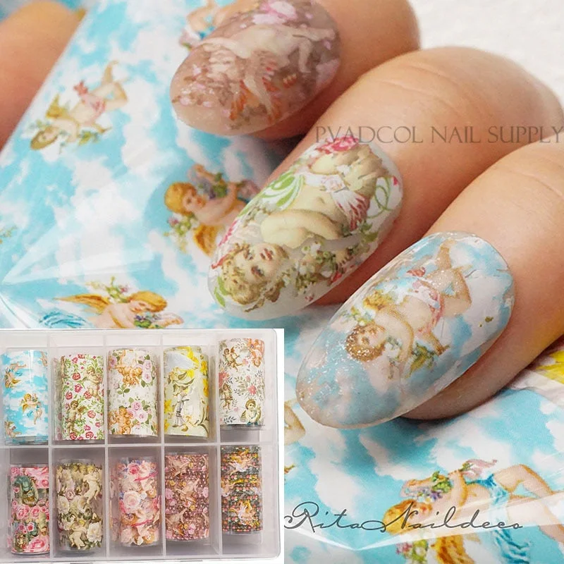 Angel Nail Sticker Slider Water Transfer Decal Foils For Acrylic Designs Nail Art Decoration Manicure Tool